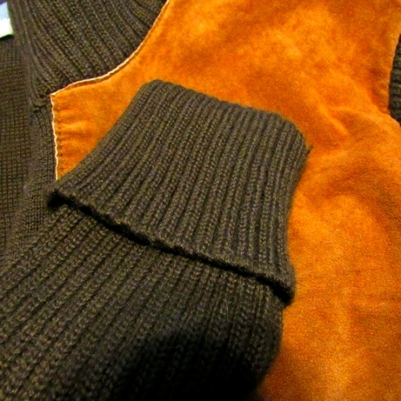 🦊 Vintage Genuine Suede Tan & Chocolate Brown Jacket - M - Picture 14 of 16